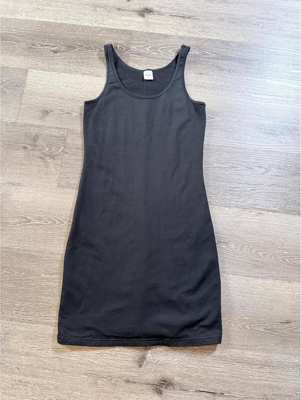 Aritzia Tna DePaul Dress Womens Size M Black Bodycon Mini Fitted Organic Cotton